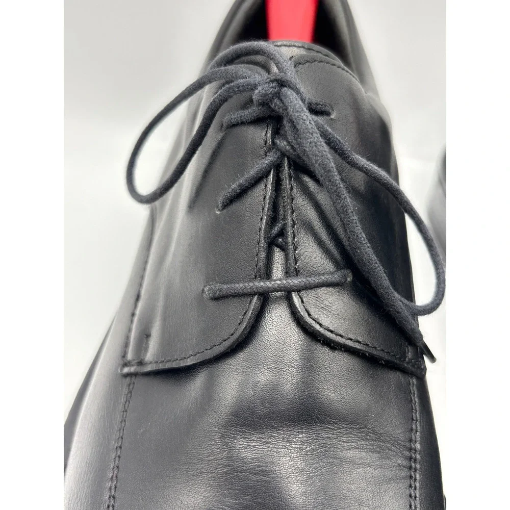 Alfani Men's Black Leather Derby Dress Shoes Size 9M Made in Italy Split Toe